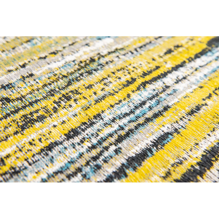 Louis de Poortere Sari Flatweave Cotton Blue/Yellow Rug Wayfair.co.uk